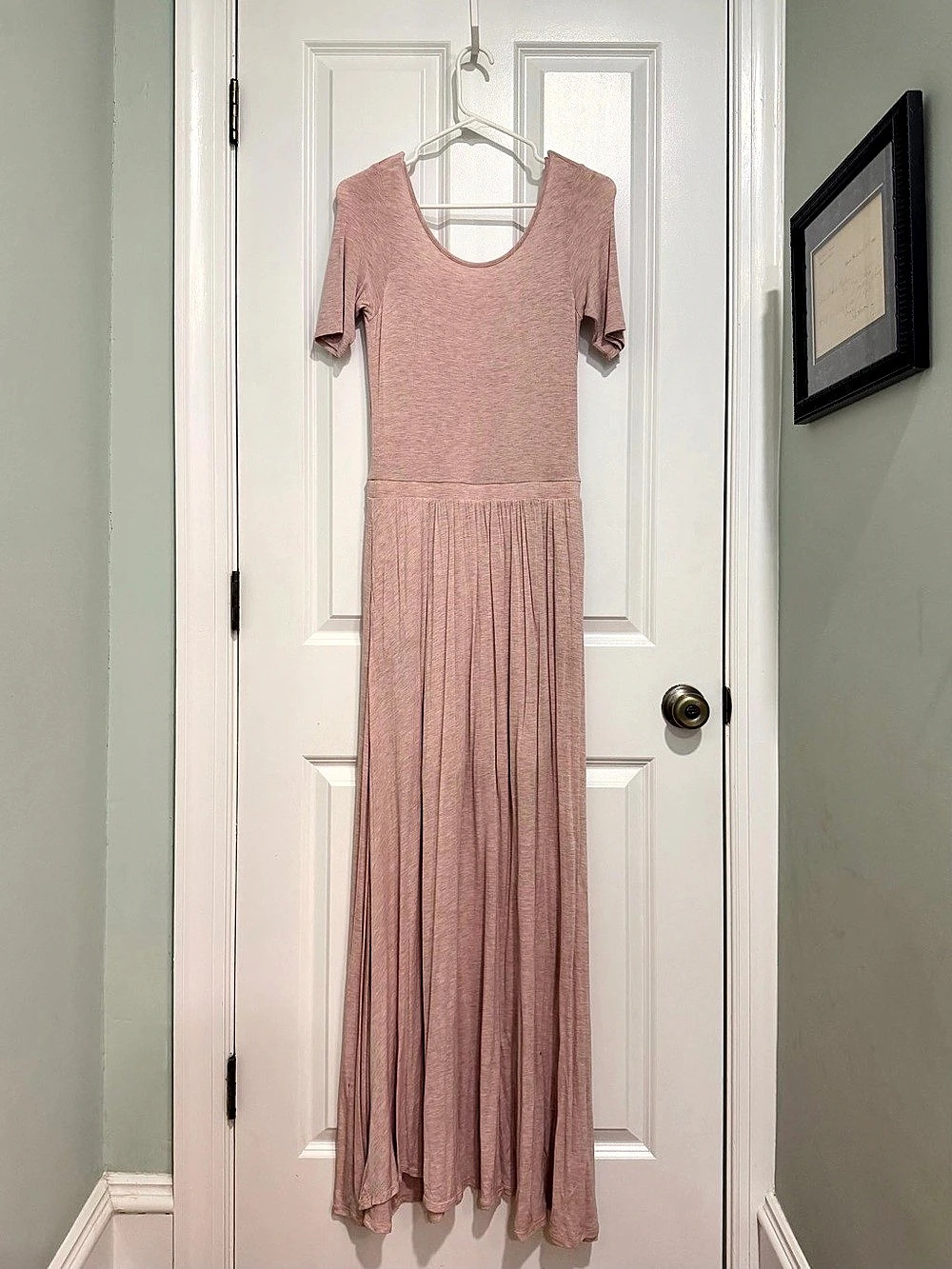 Vintage Anthropologie Bordeaux Blush Pink Maxi Dress Y2K S